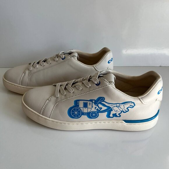 Coach Low-Top Sneakers – White/Blue Graphic – Size US 7.5D (EU 40.5) - Picture 2 of 9